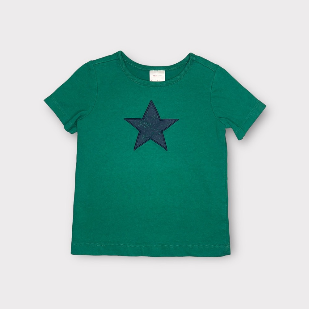Hanna Andersson Blue Star Applique Green Shirt
